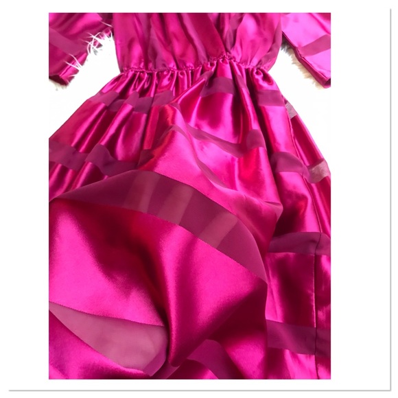 Vintage Sweet Talk Striped Cocktail Dress Red Burgandy Striped Size 3/4 - Picture 3 of 8